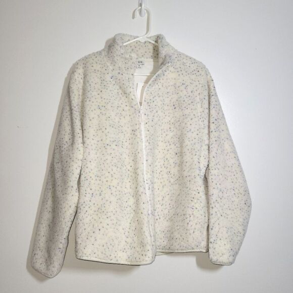New J Crew Flecked Sherpa Zip Jacket XL - Picture 2 of 12
